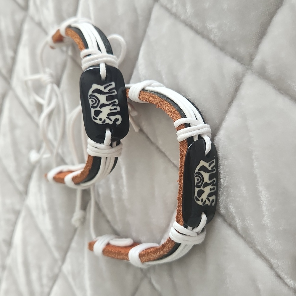 Leather elephant bracelet